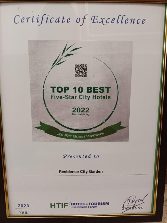 Residence City Garden - Certificate Of Excellence Top 10 Best Five-Stars City Hotels For 2024 Awarded By Htif بلوفديف المظهر الخارجي الصورة